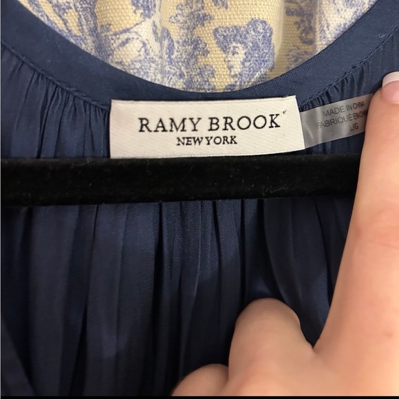 Ramy Brook Navy Blue Kiara Sleeveless V-Neck Ruffle Women's Mini Dress - Picture 5 of 5